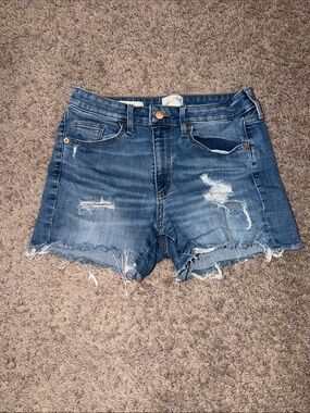 Universal Thread Distressed Blue Denim High-Rise Shorts